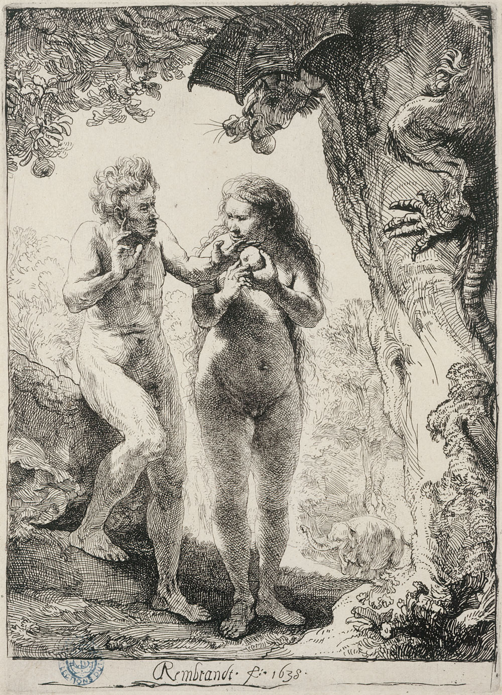 Adam et Eve par Rembrandt Couleur XVIIIe